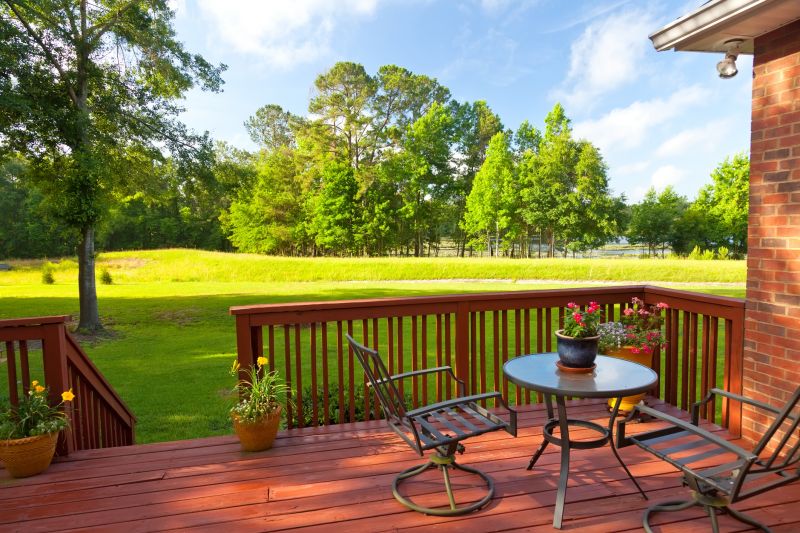 Backyard patio with deck